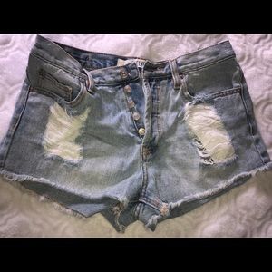 Brandy Melville Ripped Denim Shorts